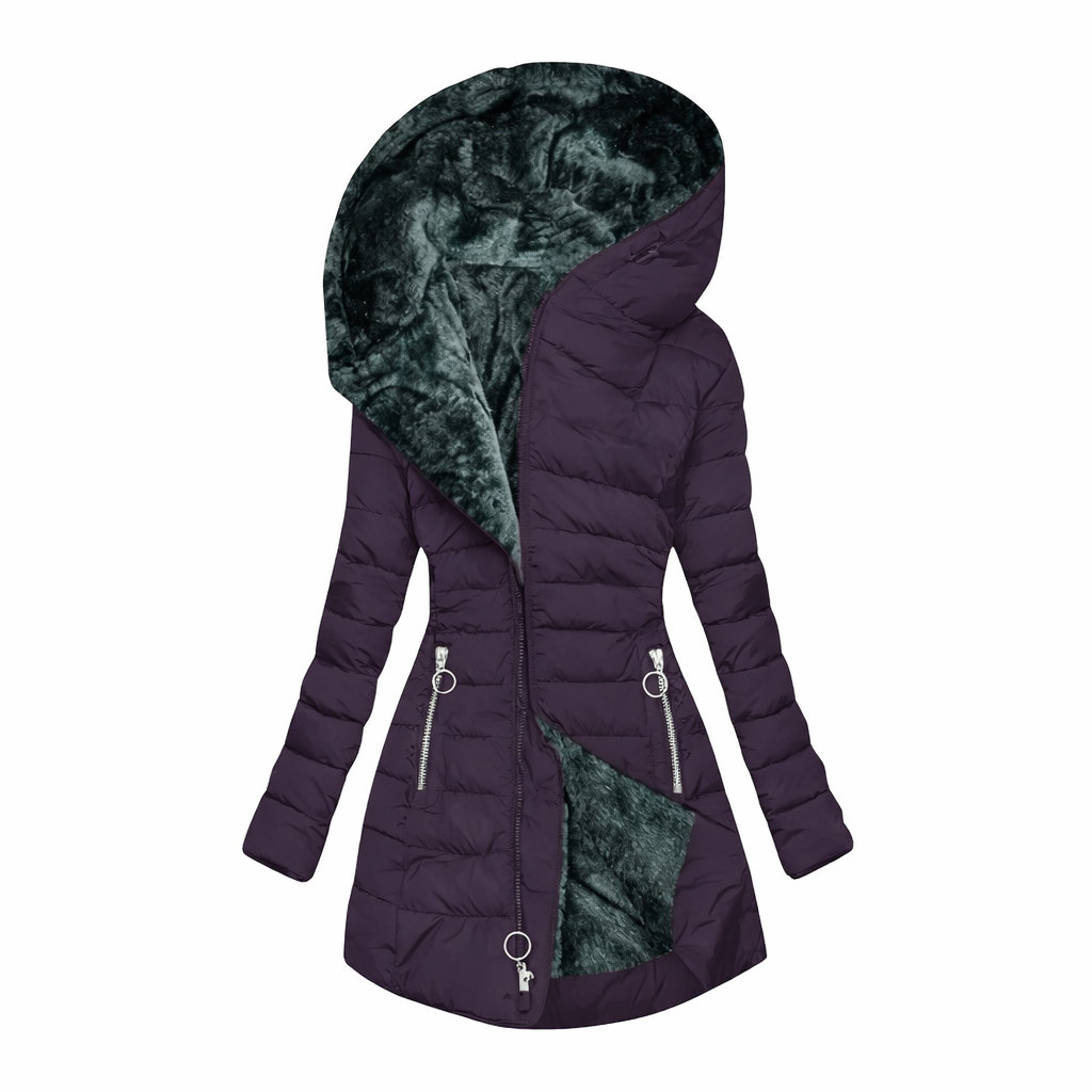 Donsjack met capuchon en pluche voering || UITVERKOOP