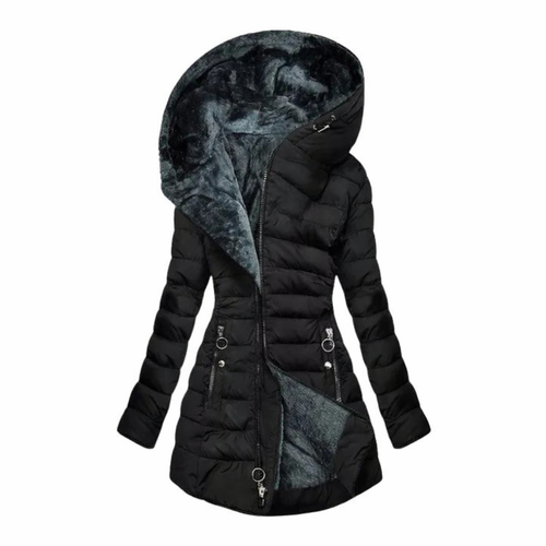 Donsjack met capuchon en pluche voering || UITVERKOOP